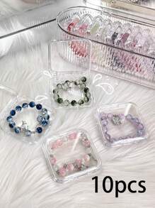 1pc/5pcs/10pcs Hộp đựng vòng tay bằng Acrylic trong suốt chống bụi chống oxy hóa, thích hợp đựng hạt Bodhi, pha lê thủy tinh, vòng tay hạt, hộp đựng trang sức, trưng bày trang sức, cũng có thể dùng cho các phụ kiện nhỏ khác, nghệ thuật làm móng, đồ trang sức làm móng, miếng dán móng tay - Trong sáng - Xem 12