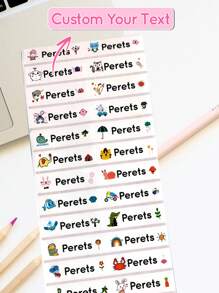 60 stuks / 120 stuks / 180 stuks / 240 stuks Aangepaste naamstickers Aangepaste stickers Labels Kinderen Schoolbenodigdheden Waterfles Potlood Babyshower Familiedecoraties Geschenken Winteravondgeschenken Terug naar school Wintercadeau-ideeën Jongen Meisje Valentijnsdag