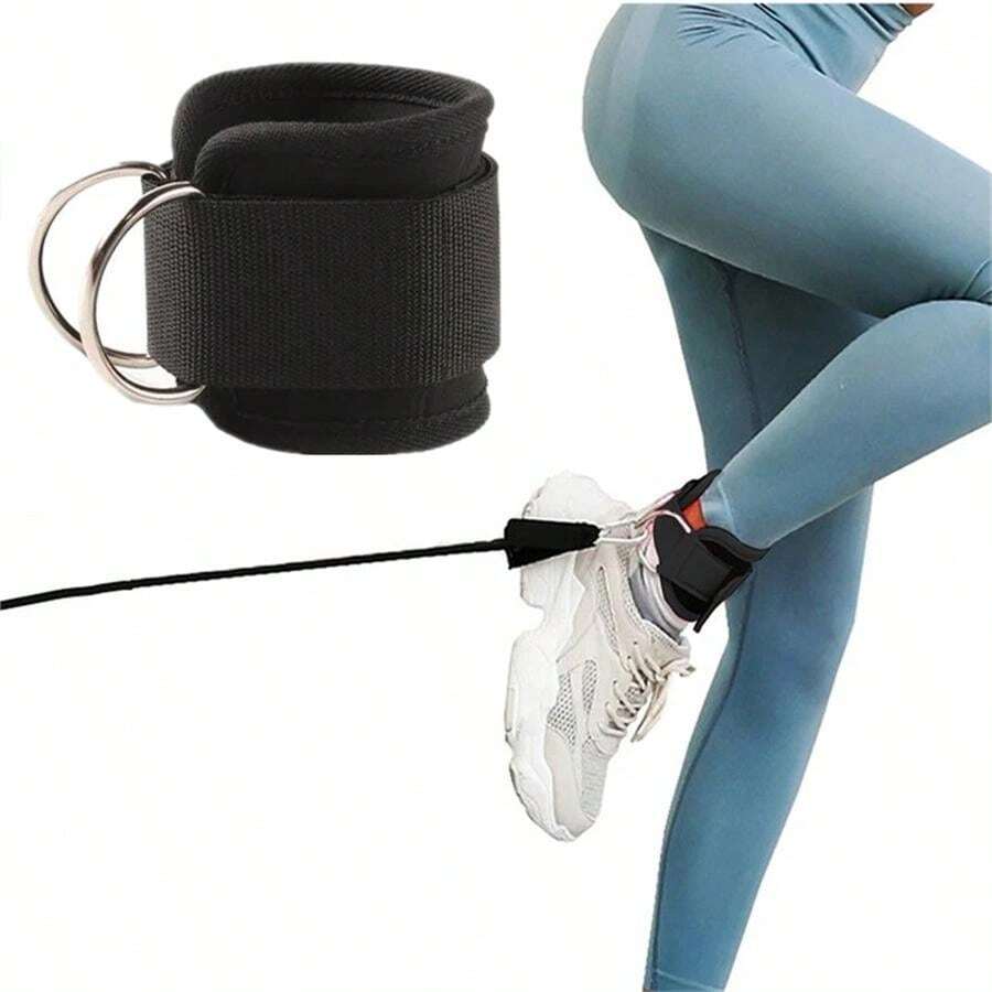 Fitness Ankle Straps Adjustable Double DRing Support Cuffs Gym Leg