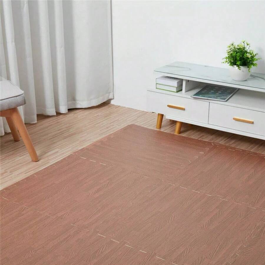 Premium Wood Grain Interlocking Foam Floor Mats AntiFatigue Flooring