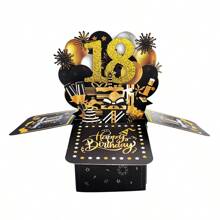 1pc, 16th/18th/21st/30th/40th/50th/60th/70th/80th/90th Happy Birthday Pop-Up Greeting Card, 30th Birthday Card With Note Card And Envelope, Birthday Gift For Husband, Wife, Men, Women, 3D Pop-Up Birthday Card