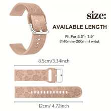 Curea de ceas sport din silicon moale, 20 mm, cu model floral sculptat, compatibilă cu Samsung Galaxy Watch 7, 6, 5, 4, 40 mm, 44 mm, 5 Pro, 6 Classic, 47 mm, Watch 4 Classic, Active 2, potrivită pentru bărbați și femei (ceasul nu este inclus)