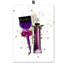 1 pieza Pintura de arte en lienzo para decorar la pared, póster y estampas nórdicas para el salón de belleza, opcional con marco, para peluquería, estilistas y esteticistas