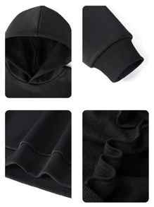 1 pieza Sudadera con capucha informal estampada para niñas preadolescentes, forro térmico cálido, parte superior suelta, colores vibrantes para traer alegría y felicidad, adecuada para estudiantes y adolescentes jóvenes, otoño/invierno