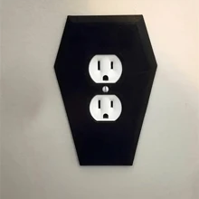Gothic Coffin Lamp Switch & Power Outlet Cover - Halloween Decor Wall Plate, No Battery Required, Easy Installation