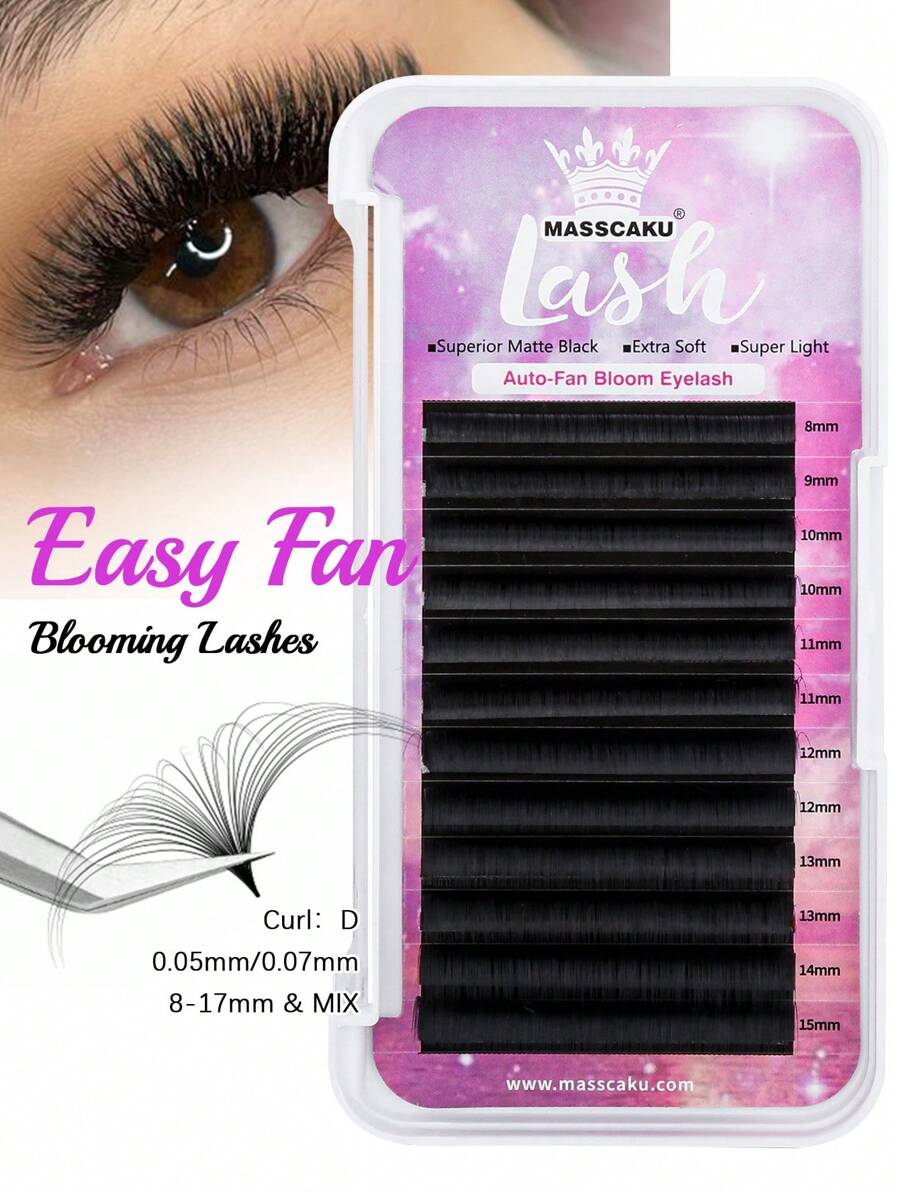 12 Lines MASSCAKU Camellia Blooming Eyelashes Wholesale 0.07mm