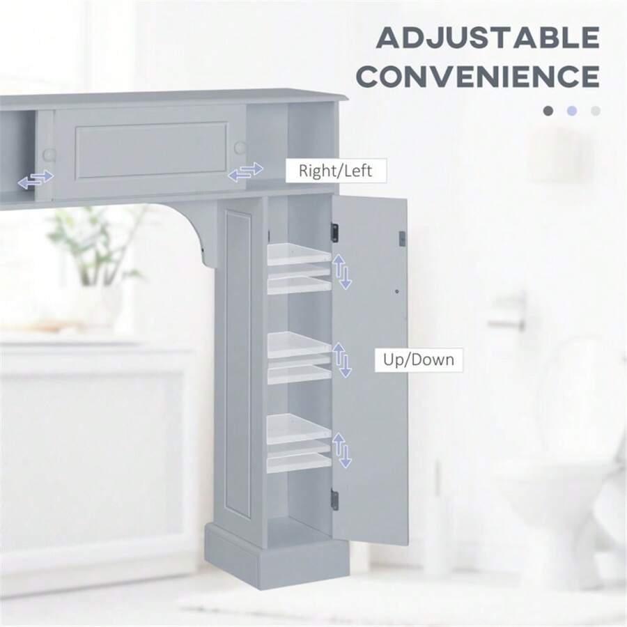 SpaceSaving OverTheToilet With Adjustable Shelves And