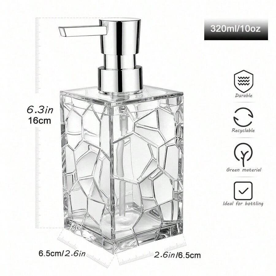 2 Packs Clear Rust Proof Soap Dispenser, Acrylic Plastic Hand Soap
