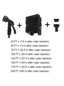 Expandable Garden Hose, High Pressure Water Spray Nozzle, Lawn & Car Washing Tool, 25FT - 200FT