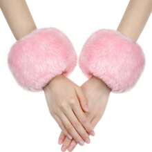 1 Pair Faux Fur Short Wrist Cuff, Elegant & Cute Fingerless Arm Warmer Sleeve For Women, Suitable For Daily Wear, Party, New Year Events, Matching With Coats, Sweaters, Dresses, In Black, White, Pink Colors