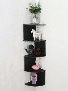 1 kệ góc màu đen 5 lớp, kệ nhựa gắn tường để trang trí và lưu trữ, kệ nổi, giá để đồ cho phòng ngủ, phòng khách, phòng tắm, nhà bếp, văn phòng, hành lang, đồ trang trí nhà mùa thu, quà tặng ngày lễ, quà tặng Giáng sinh - Nhiều màu - Xem 6