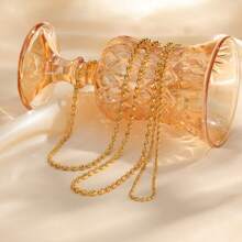 1 chiếc vòng cổ ngọc trai tối giản màu vàng 18K, dành cho phụ nữ đeo hàng ngày - phong cách - Xem 2