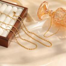 1 chiếc vòng cổ ngọc trai tối giản màu vàng 18K, dành cho phụ nữ đeo hàng ngày - phong cách - Xem 1