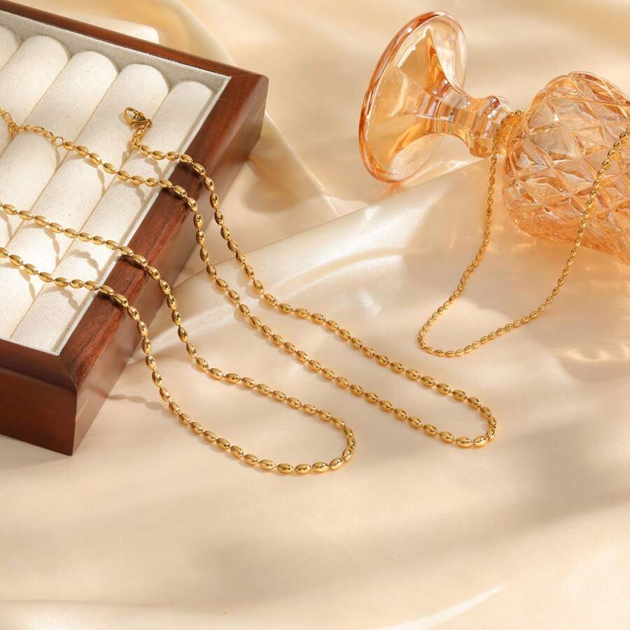 1 chiếc vòng cổ ngọc trai tối giản màu vàng 18K, dành cho phụ nữ đeo hàng ngày - phong cách - Xem 1