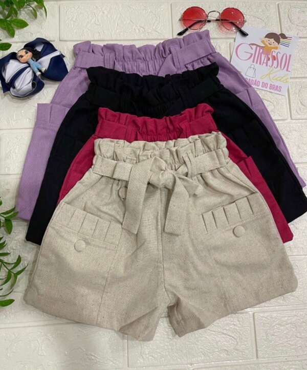Shorts de linho infantil