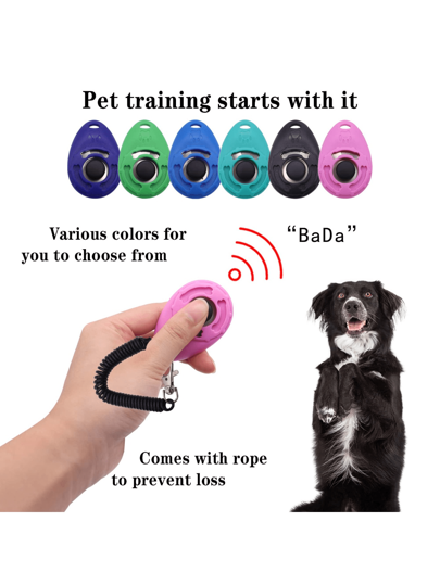 1pc Portable Dog Training Clicker, Simple & Elegant Design, Comfortable Button, Stainless Steel Clasp, Round Edge, Retractable Wearable, Convenient Carry, Training Tool For Dogs