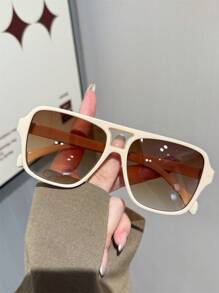 1 副时尚飞行员风格女士时尚眼镜，适合户外骑行时尚基本款秋冬女士服装商务休闲礼品女士海滩配饰时尚眼镜太阳镜 - 彩色 - 查看 6