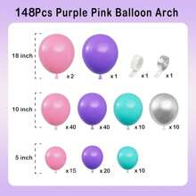 153/148 件多色套装和五彩纸屑乳胶气球花环套装，适用于生日、婚礼、家庭聚会、性别揭秘、主题派对聚会、派对装饰和家居装饰 - 彩色 - 查看 13