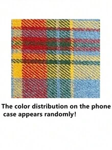 Apple Vintage Creative Color Lattice Grid Cloth Fabric Phone Case Compatible With Iphone Case 16 15 14 13 12 Pro Max Fashion Autumn Winter Cover Gift - Color Plaid - View 4