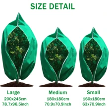 Vỏ cây nhựa lớn, Túi đựng cây chống đóng băng có khóa kéo và dây rút, Vải che sương giá cho cây bụi và cây trồng ngoài trời - màu xanh lá - Xem 3