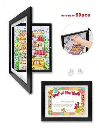 1 Pc - 8/A4 Inch, Magnetic Front Opening Interchangeable Art Frame For Posters, Photos, Paintings, Pictures Display, Home And Office Decor, Wall Hanging, Suitable For Valentine's Day, New Year Decoration