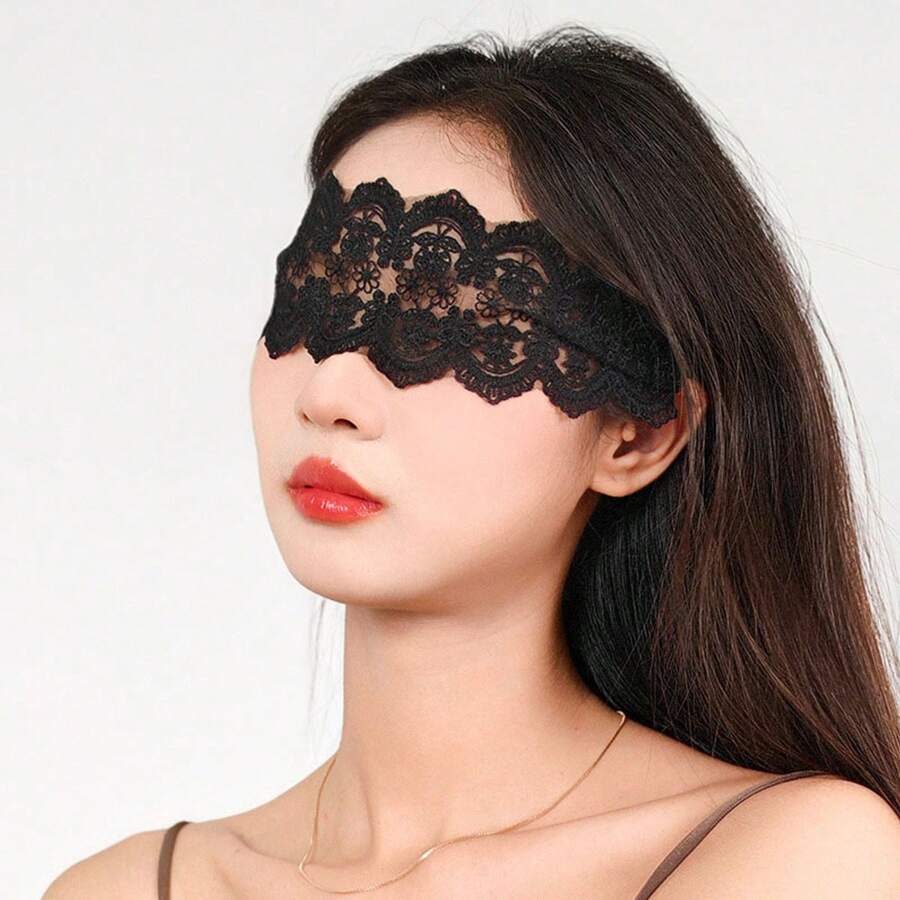 1pc Lace Decorated Eye Mask, Sexy Half Face Mask Prop, Multiple Styles
