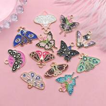 5 件昆虫蝴蝶蛾吊坠，DIY 珠宝配件小饰品，适用于手链、腕带、头饰、项链、耳环、钥匙扣、包包装饰 - 彩色 - 查看 2