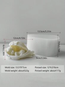 1 件爱心天使翅膀硅胶模具，可制作树脂收纳盒、托盘、烛台工艺品、芳香疗法产品、珠宝托盘家居装饰 - 白色 - 查看 9