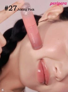 Peripera K-Beauty Ink Mood Glowy Tint, Water Bare Tint, Mirror Watery Lip Gloss, Glass Lip Gloss, Plumping, Natural Hydrating, Lightweight, Brightening, Long-Lasting Color, Comfortable Non-Sticky Wear, Suitable For Mask-Wearing, No White Cast, K-Beauty, Korean Cosmetics - #27 Joking Pink - 查看 2