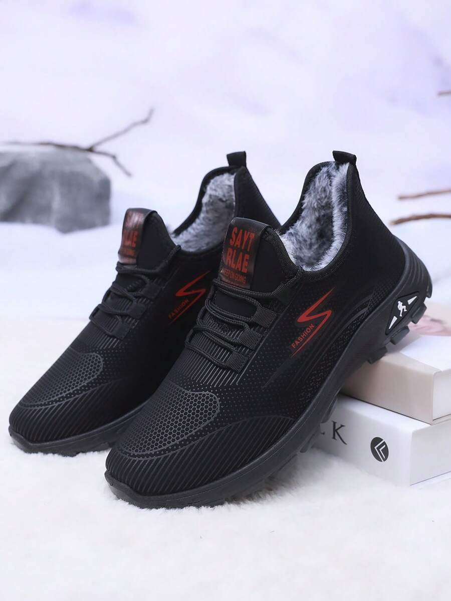 2024 New Arrival Thermal Lined Anti-Slip Sports Shoes, Warm Wool Interior Winter Outdoor Footwear