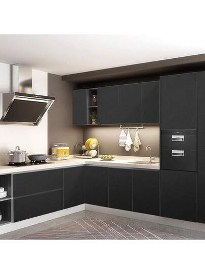 Ucdfi 1roll Matte Zwart Contact Paper Peel Stick Wallpaper Thick Waterproof ative Self Adhesive Vinyl Film Wrap Cabinets Countertops Walls Table, Renovation Stickers Wand Panels, Paper, Wallpapers, ation Items Refresh Your Home, Festival Birthday Graduation view 3