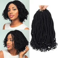 1/3/8 包 15/45/120 股塞内加尔扭结钩针编织发卷曲扭结钩针编织发带卷发尾绳扭结钩针编织发，1B - 黑色 - 查看 1