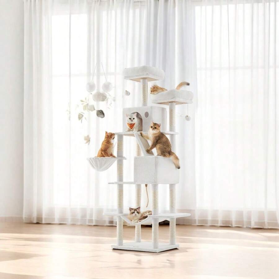 Feandrea Cat Trees & Condos - White - View 1