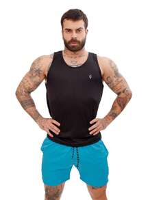 Mauricinho Beach Training Tactel Men's Plain Basic Shorts - Blue - View 3