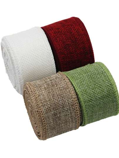 (5米/卷)彩色麻布线边缘造型丝带DIY礼品包装蝴蝶结婚礼装饰绑带手工材料配件情人节