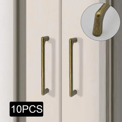 10 Pack Black Bar Pull Handles For Cabinets, Vintage Style Aluminum Metal Drawer Pulls For Classic Home Decor