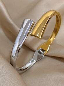 1pc Multicolored Bangle Bracelet Stainless Steel Bracelet For Women Elegant Stackable Bracelet For Women Daily Party Jewelry Christmas Gifts