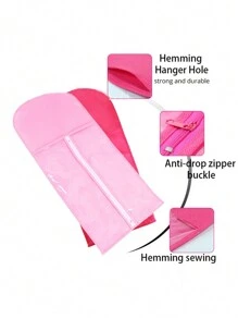 1 túi đựng tóc giả có móc gấp gọn - Vải không dệt nhiều màu sắc có khóa kéo chống bụi kèm móc treo màu đen, túi đựng đồ du lịch di động, túi treo tủ quần áo - Nhiều màu - Xem 3