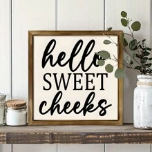 1 pieza Señal de madera, Señal rústica de madera para baño y aseo - Enmarcada, Decoración de pared humorística para el inodoro, tamaño compacto, estilo clásico, uso multipropósito, sin electricidad requerida, hecha de madera, arte de lienzo, regalos de Acción de Gracias y Navidad