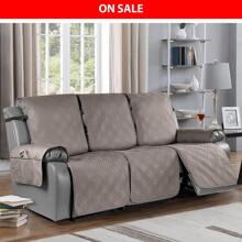 1/2/3 Seat Waterproof Recliner Sofa Cover, Non Slip Recliner Chair Covers, Washable Reclining Couch Cover Outdoor Cushion Covers Garden Furniture Protector With Elastic Straps Pocket For Pets, Cats, Dogs Khaki - 卡其色 - 查看 2