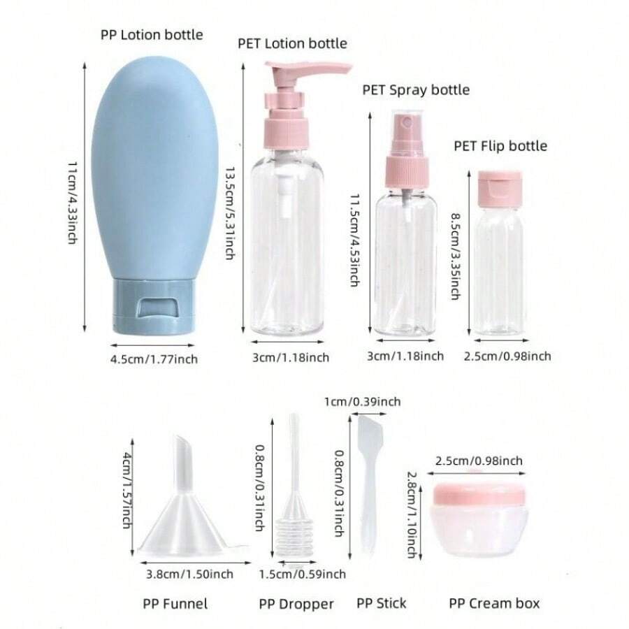 PP Travel Distribution Bottle Set Portable Cosmetic Spray Containers