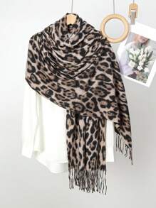 1pc Fashionable Women Leopard Print Warm Scarf Winter Fall - Multicolor - View 3