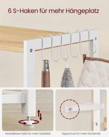 VASAGLE Baker's Racks - 화이트 - 보기 7