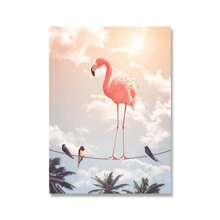 1 件时尚风格趣味粉色漂亮火烈鸟帆布画海报和印刷品墙画家居装饰适用于客厅卧室无框架 - 彩色 - 查看 31