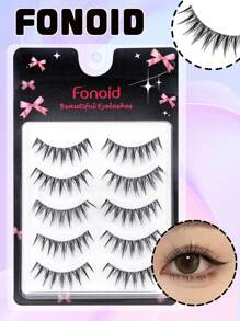 Fonoid 5 Cặp Lông Mi Giả Toàn Bộ, Lông Mi Nhân Tạo Tự Nhiên, Tự Nhiên Và Chân Thực, Mắt Dày Và To Hơn, Đuôi Mắt Dài Hơn, Tạo Kiểu Trang Điểm Mắt Hoàn Hảo Phù Hợp Cho Công Việc, Tiệc Tùng, Khiêu Vũ Và Trang Điểm - lông mi mềm mại - Xem 1