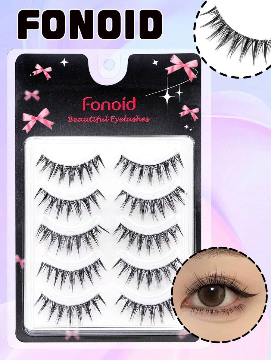 Fonoid 5 Cặp Lông Mi Giả Toàn Bộ, Lông Mi Nhân Tạo Tự Nhiên, Tự Nhiên Và Chân Thực, Mắt Dày Và To Hơn, Đuôi Mắt Dài Hơn, Tạo Kiểu Trang Điểm Mắt Hoàn Hảo Phù Hợp Cho Công Việc, Tiệc Tùng, Khiêu Vũ Và Trang Điểm - lông mi mềm mại - Xem 1