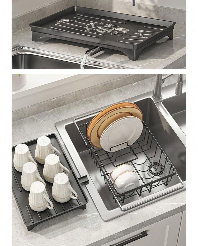 1pc Dish Drying Rack,Adjustable Over The Sink Or On Counter Dish