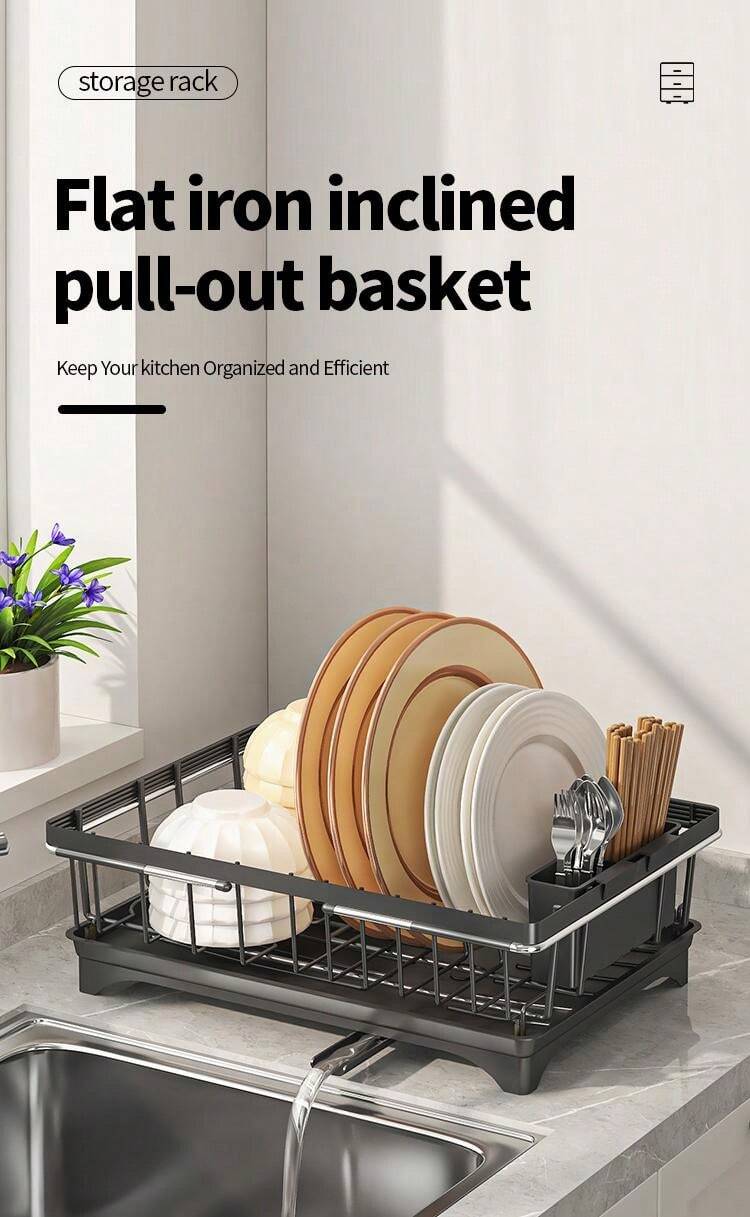 1pc Dish Drying Rack,Adjustable Over The Sink Or On Counter Dish