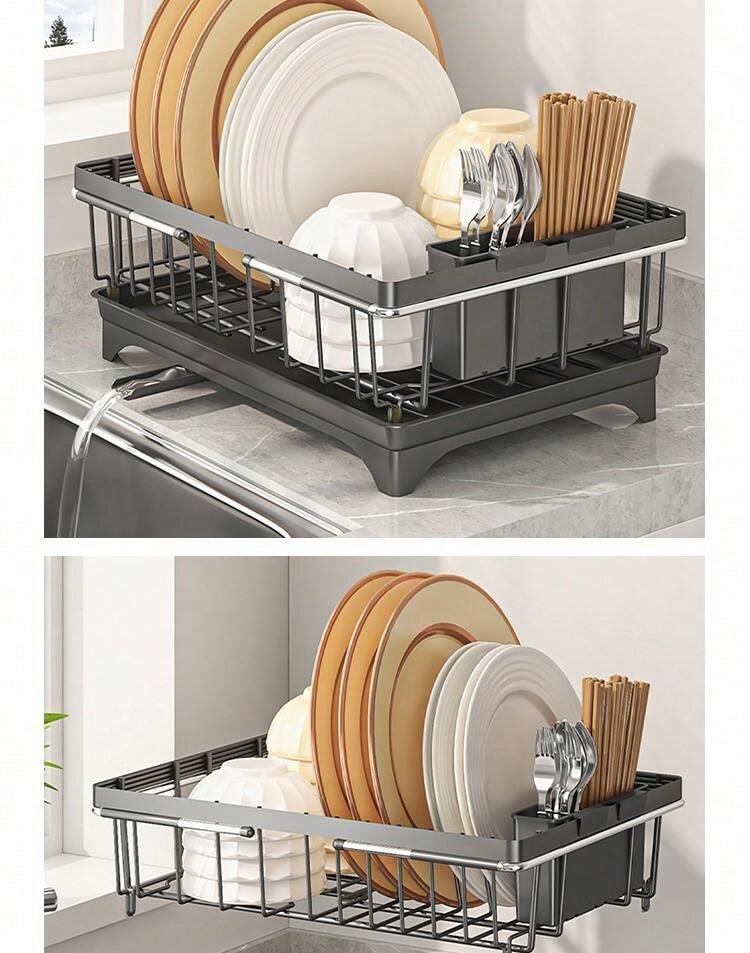 1pc Dish Drying Rack,Adjustable Over The Sink Or On Counter Dish