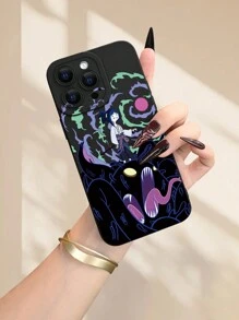1 Ốp điện thoại họa tiết nhân vật quái vật thời trang, Thiết kế động vật 2D độc đáo, thích hợp làm quà tặng cho bạn bè, gia đình, cặp đôi vào Lễ Tạ ơn, Halloween, Giáng sinh, Màu đen mờ mềm mại, bảo vệ toàn diện chống bụi và nước Tương thích với Apple, Samsung - màu đen - Xem 4